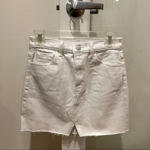 J Brand High Rise “Jules” White Denim Skirt.